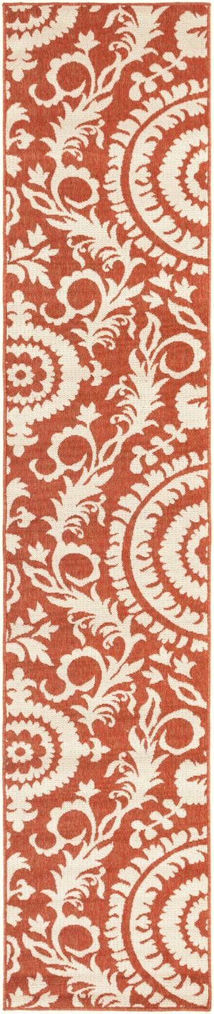 Alfresco ALF-9613 Cottage Olefin Rug ALF9613-23119 Rust, Cream 100% Olefin 2'5" x 11'10"