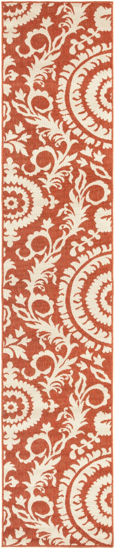 Alfresco ALF-9613 Cottage Olefin Rug ALF9613-23119 Rust, Cream 100% Olefin 2'5" x 11'10"