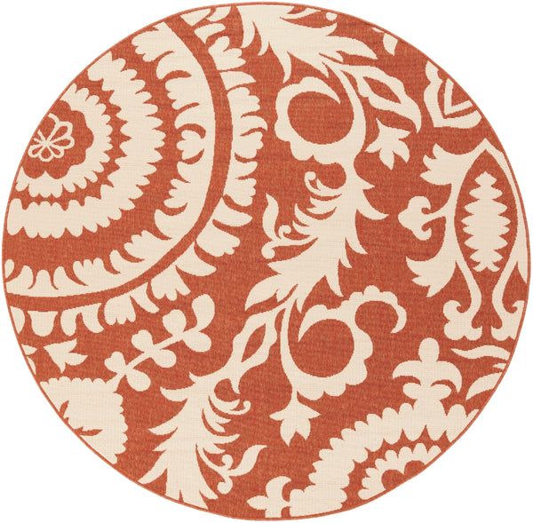 Alfresco ALF-9613 Cottage Olefin Rug ALF9613-89RD Rust, Cream 100% Olefin 8'10" Round