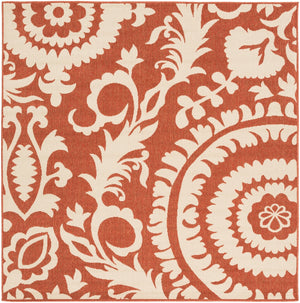 Alfresco ALF-9613 Cottage Olefin Rug ALF9613-73SQ Rust, Cream 100% Olefin 7'3" Square