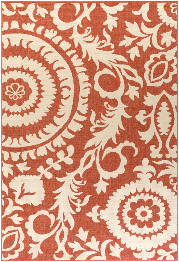 Alfresco ALF-9613 Cottage Olefin Rug ALF9613-76109 Rust, Cream 100% Olefin 7'3" x 10'6"