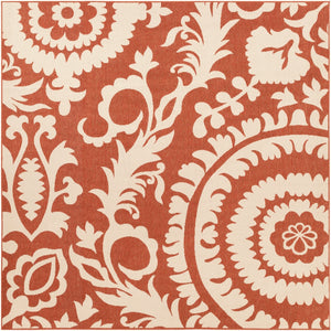 Alfresco ALF-9613 Cottage Olefin Rug ALF9613-89SQ Rust, Cream 100% Olefin 8'10" Square