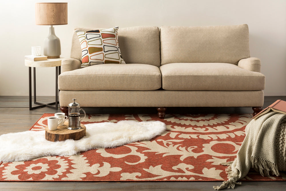 Alfresco ALF-9613 Cottage Olefin Rug ALF9613-23119 Rust, Cream 100% Olefin 2'5" x 11'10"