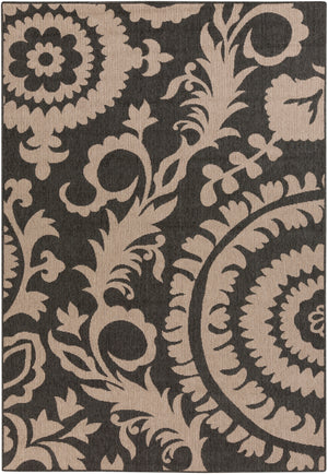 Alfresco ALF-9615 Cottage Olefin Rug ALF9615-89129 Black, Camel 100% Olefin 8'10" x 12'10"
