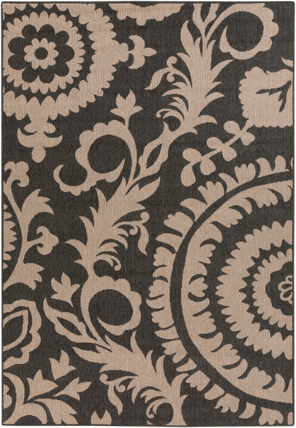 Alfresco ALF-9615 Cottage Olefin Rug ALF9615-89129 Black, Camel 100% Olefin 8'10" x 12'10"