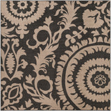 Alfresco ALF-9615 Cottage Olefin Rug ALF9615-89SQ Black, Camel 100% Olefin 8'10" Square