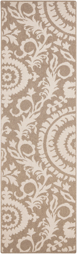 Alfresco ALF-9616 Cottage Olefin Rug ALF9616-2379 Camel, Cream 100% Olefin 2'5" x 7'10"