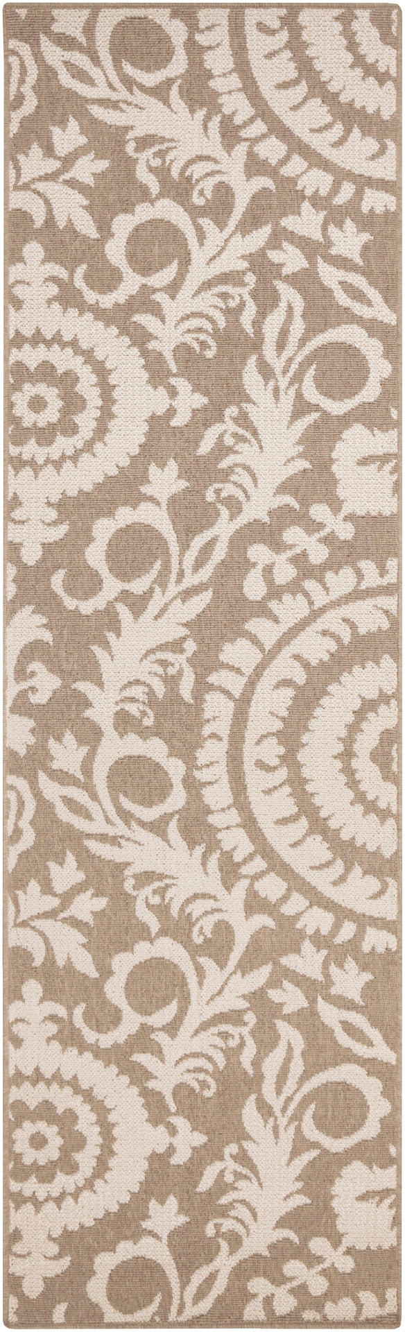 Alfresco ALF-9616 Cottage Olefin Rug ALF9616-2379 Camel, Cream 100% Olefin 2'5" x 7'10"