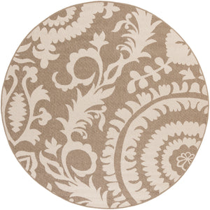 Alfresco ALF-9616 Cottage Olefin Rug ALF9616-89RD Camel, Cream 100% Olefin 8'10" Round