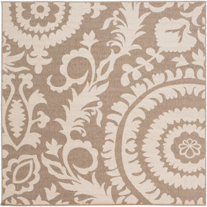 Alfresco ALF-9616 Cottage Olefin Rug ALF9616-73SQ Camel, Cream 100% Olefin 7'3" Square
