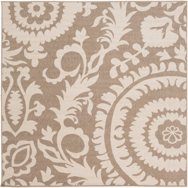 Alfresco ALF-9616 Cottage Olefin Rug ALF9616-73SQ Camel, Cream 100% Olefin 7'3" Square