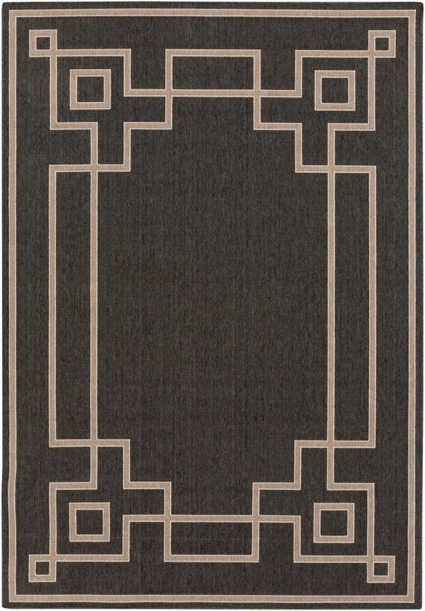 Alfresco ALF-9630 Cottage Olefin Rug ALF9630-5376 Black, Camel, Cream 100% Olefin 5'3" x 7'7"