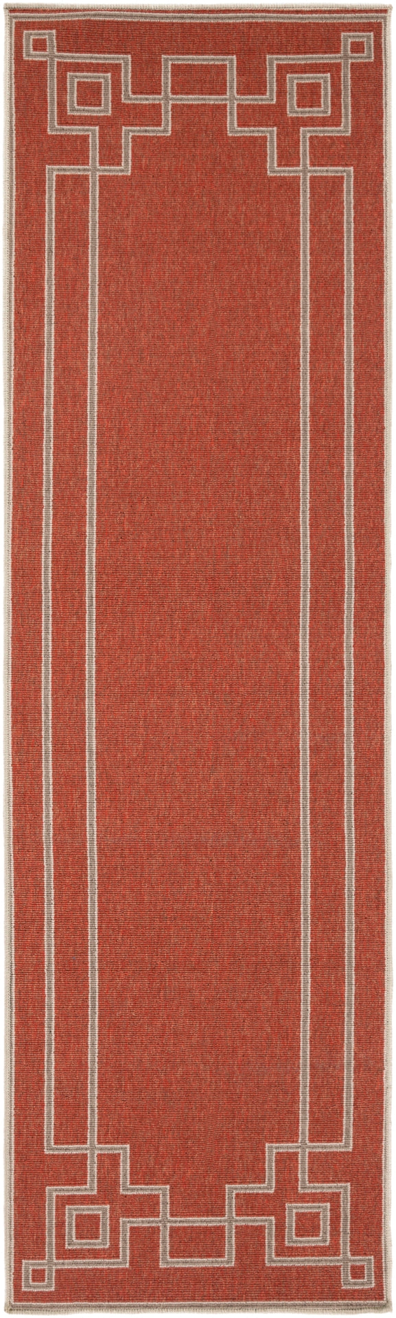 Alfresco ALF-9631 Cottage Olefin Rug ALF9631-2379 Rust, Camel, Cream 100% Olefin 2'5" x 7'10"