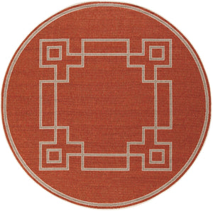 Alfresco ALF-9631 Cottage Olefin Rug ALF9631-89RD Rust, Camel, Cream 100% Olefin 8'10" Round