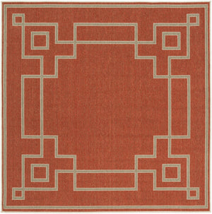 Alfresco ALF-9631 Cottage Olefin Rug ALF9631-73SQ Rust, Camel, Cream 100% Olefin 7'3" Square