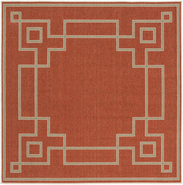 Alfresco ALF-9631 Cottage Olefin Rug ALF9631-73SQ Rust, Camel, Cream 100% Olefin 7'3" Square