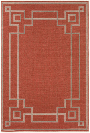Alfresco ALF-9631 Cottage Olefin Rug ALF9631-76109 Rust, Camel, Cream 100% Olefin 7'3" x 10'6"