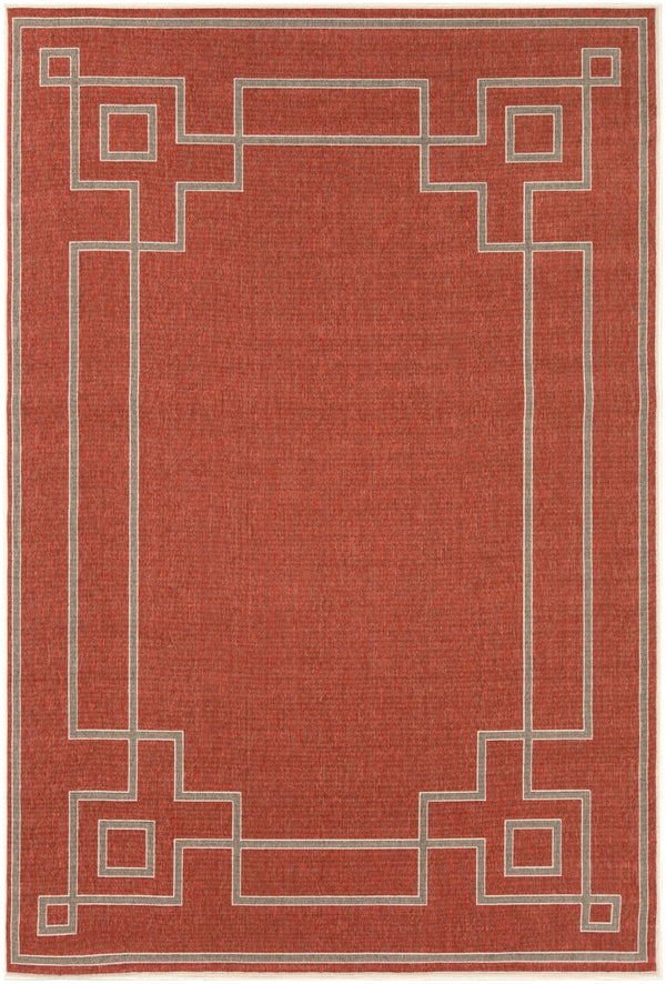Alfresco ALF-9631 Cottage Olefin Rug ALF9631-76109 Rust, Camel, Cream 100% Olefin 7'3" x 10'6"