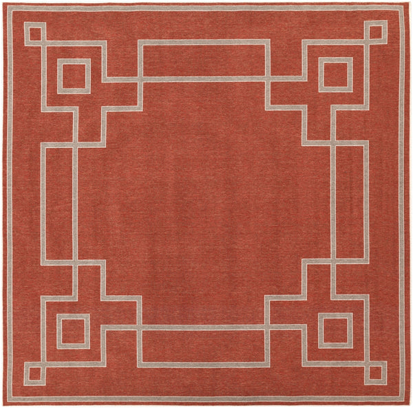 Alfresco ALF-9631 Cottage Olefin Rug ALF9631-89SQ Rust, Camel, Cream 100% Olefin 8'10" Square