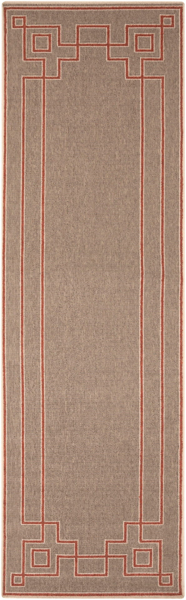 Alfresco ALF-9633 Cottage Olefin Rug ALF9633-2379 Rust, Camel, Cream 100% Olefin 2'5" x 7'10"