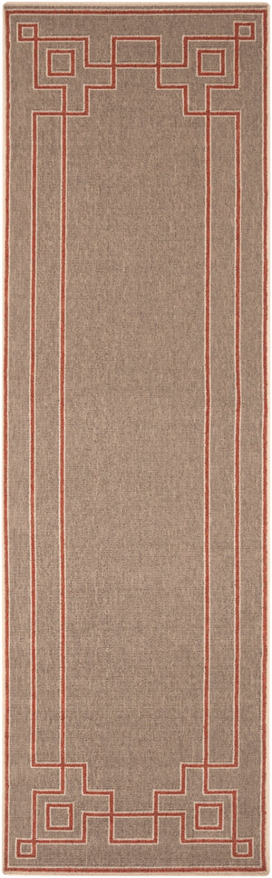 Alfresco ALF-9633 Cottage Olefin Rug ALF9633-2379 Rust, Camel, Cream 100% Olefin 2'5" x 7'10"