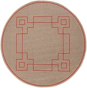 Alfresco ALF-9633 Cottage Olefin Rug ALF9633-89RD Rust, Camel, Cream 100% Olefin 8'10" Round