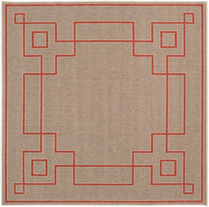 Alfresco ALF-9633 Cottage Olefin Rug ALF9633-73SQ Rust, Camel, Cream 100% Olefin 7'3" Square