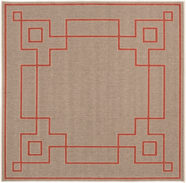 Alfresco ALF-9633 Cottage Olefin Rug ALF9633-73SQ Rust, Camel, Cream 100% Olefin 7'3" Square