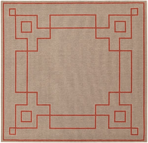 Alfresco ALF-9633 Cottage Olefin Rug ALF9633-89SQ Rust, Camel, Cream 100% Olefin 8'10" Square