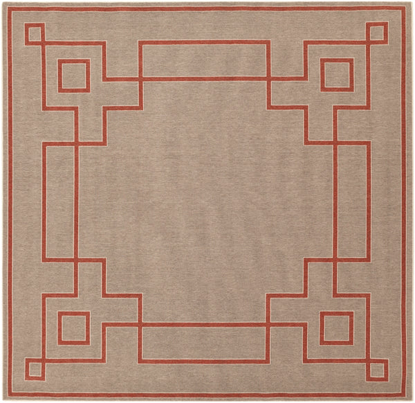 Alfresco ALF-9633 Cottage Olefin Rug ALF9633-89SQ Rust, Camel, Cream 100% Olefin 8'10" Square