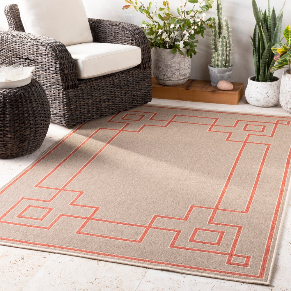 Alfresco ALF-9633 Cottage Olefin Rug ALF9633-2379 Rust, Camel, Cream 100% Olefin 2'5" x 7'10"