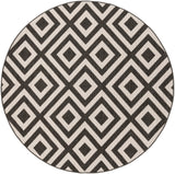 Alfresco ALF-9639 Modern Olefin Rug ALF9639-89RD Black, Cream 100% Olefin 8'10" Round