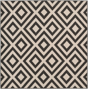 Alfresco ALF-9639 Modern Olefin Rug ALF9639-73SQ Black, Cream 100% Olefin 7'3" Square