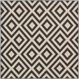 Alfresco ALF-9639 Modern Olefin Rug ALF9639-73SQ Black, Cream 100% Olefin 7'3" Square