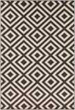 Alfresco ALF-9639 Modern Olefin Rug ALF9639-76109 Black, Cream 100% Olefin 7'3" x 10'6"