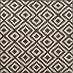 Alfresco ALF-9639 Modern Olefin Rug ALF9639-89SQ Black, Cream 100% Olefin 8'10" Square