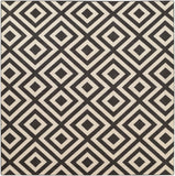 Alfresco ALF-9639 Modern Olefin Rug ALF9639-89SQ Black, Cream 100% Olefin 8'10" Square