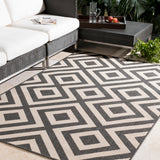 Alfresco ALF-9639 Modern Olefin Rug ALF9639-89SQ Black, Cream 100% Olefin 8'10" Square