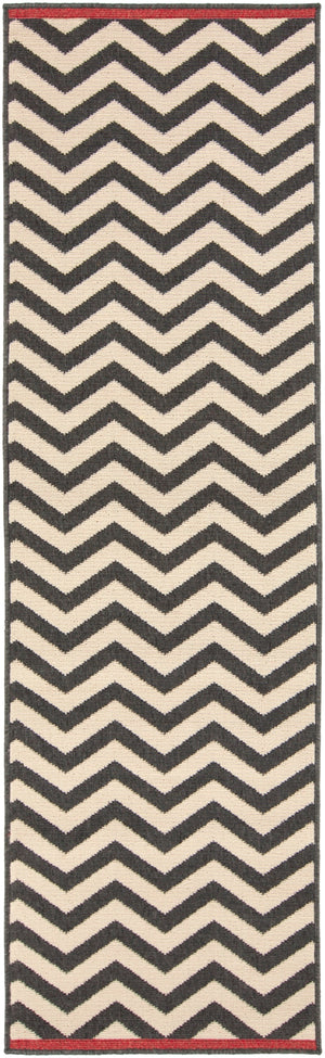 Alfresco ALF-9646 Modern Olefin Rug ALF9646-2379 Black, Cream, Rust 100% Olefin 2'5" x 7'10"
