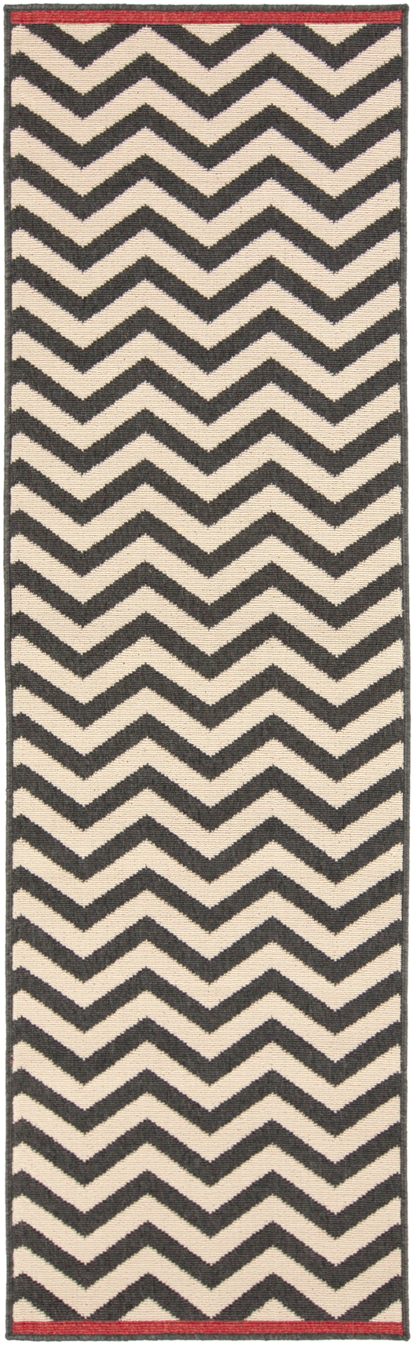 Alfresco ALF-9646 Modern Olefin Rug ALF9646-2379 Black, Cream, Rust 100% Olefin 2'5" x 7'10"