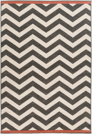 Alfresco ALF-9646 Modern Olefin Rug ALF9646-89129 Black, Cream, Rust 100% Olefin 8'10" x 12'10"