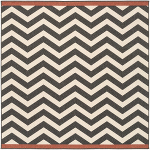 Alfresco ALF-9646 Modern Olefin Rug ALF9646-73SQ Black, Cream, Rust 100% Olefin 7'3" Square