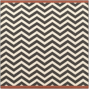 Alfresco ALF-9646 Modern Olefin Rug ALF9646-89SQ Black, Cream, Rust 100% Olefin 8'10" Square