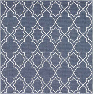 Alfresco ALF-9650 Cottage Olefin Rug ALF9650-89SQ Charcoal, White 100% Olefin 8'10" Square