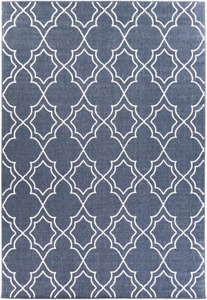 Alfresco ALF-9650 Cottage Olefin Rug ALF9650-76109 Charcoal, White 100% Olefin 7'3" x 10'6"