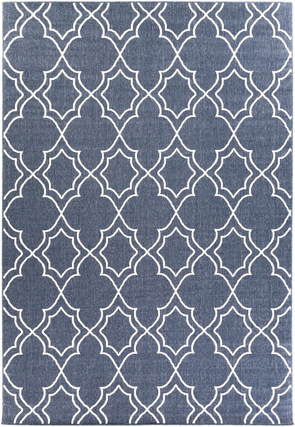 Alfresco ALF-9650 Cottage Olefin Rug ALF9650-76109 Charcoal, White 100% Olefin 7'3" x 10'6"