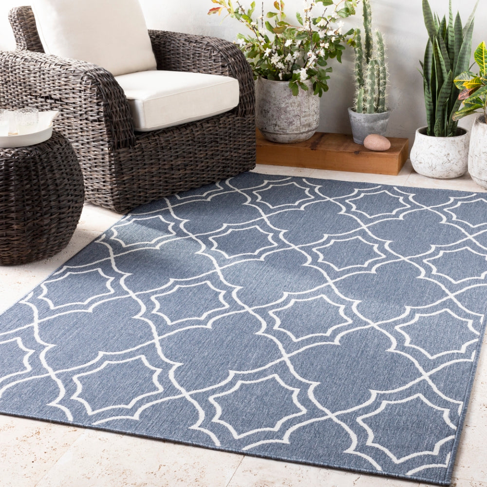 Alfresco ALF-9650 Cottage Olefin Rug ALF9650-2379 Charcoal, White 100% Olefin 2'5" x 7'10"