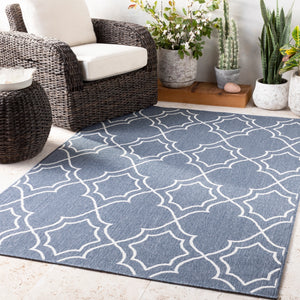 Alfresco ALF-9650 Cottage Olefin Rug ALF9650-89SQ Charcoal, White 100% Olefin 8'10" Square