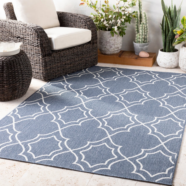 Alfresco ALF-9650 Cottage Olefin Rug ALF9650-89SQ Charcoal, White 100% Olefin 8'10" Square