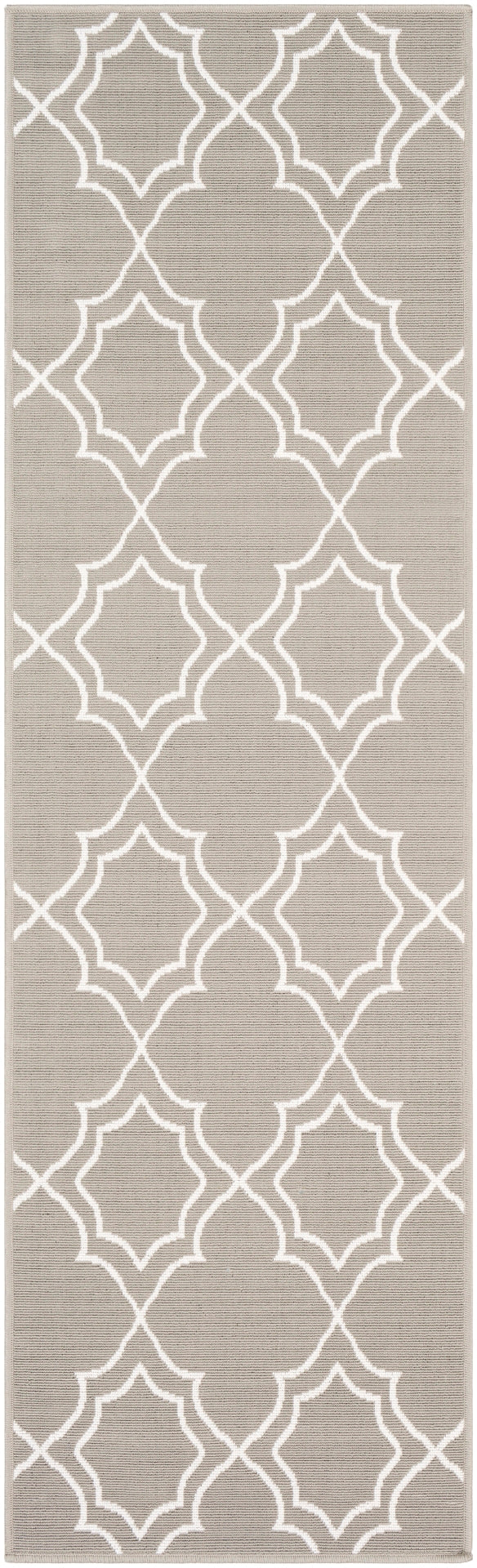 Alfresco ALF-9651 Cottage Olefin Rug ALF9651-2379 Taupe, White 100% Olefin 2'5" x 7'10"